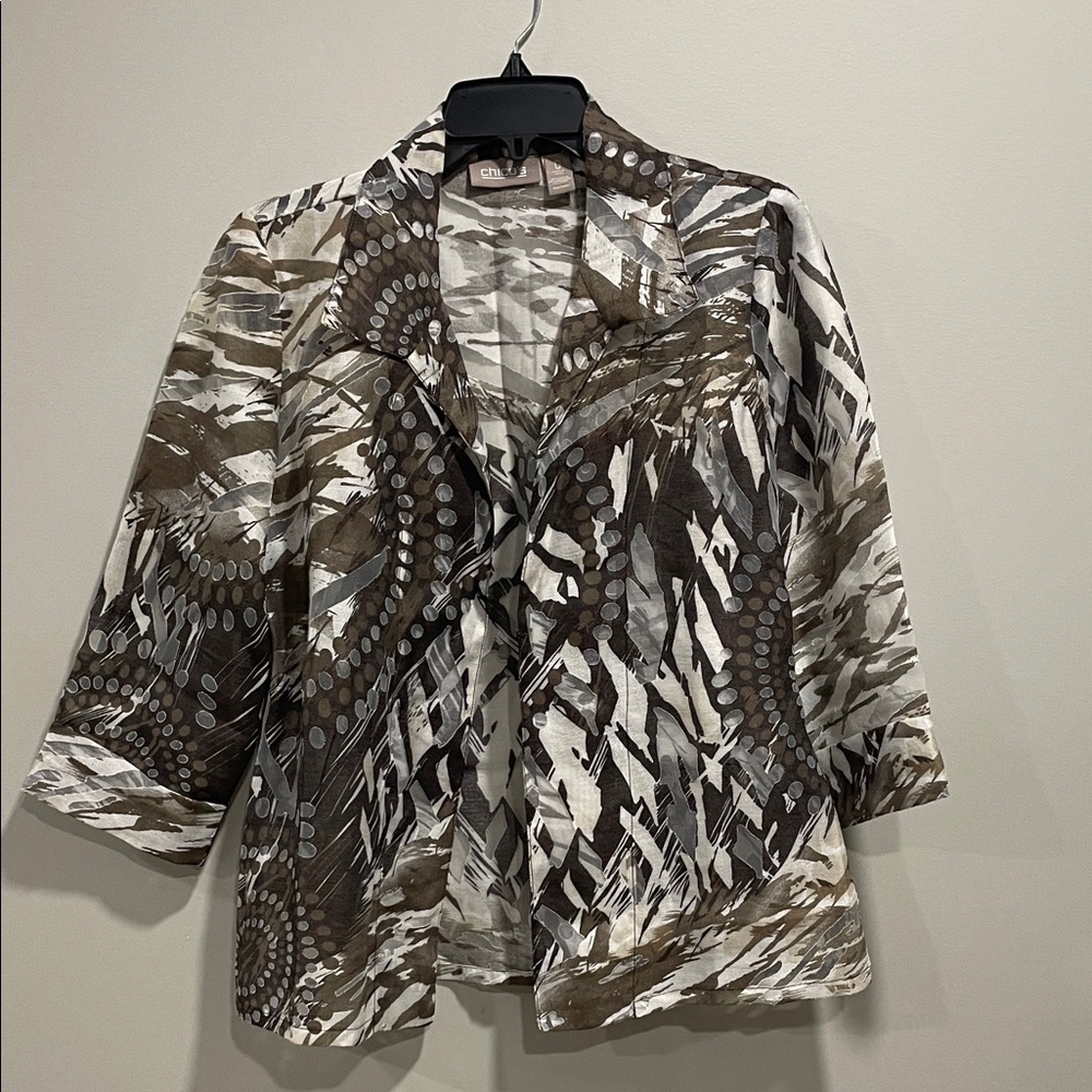 Chico’s Brown and White Patterned Jacket